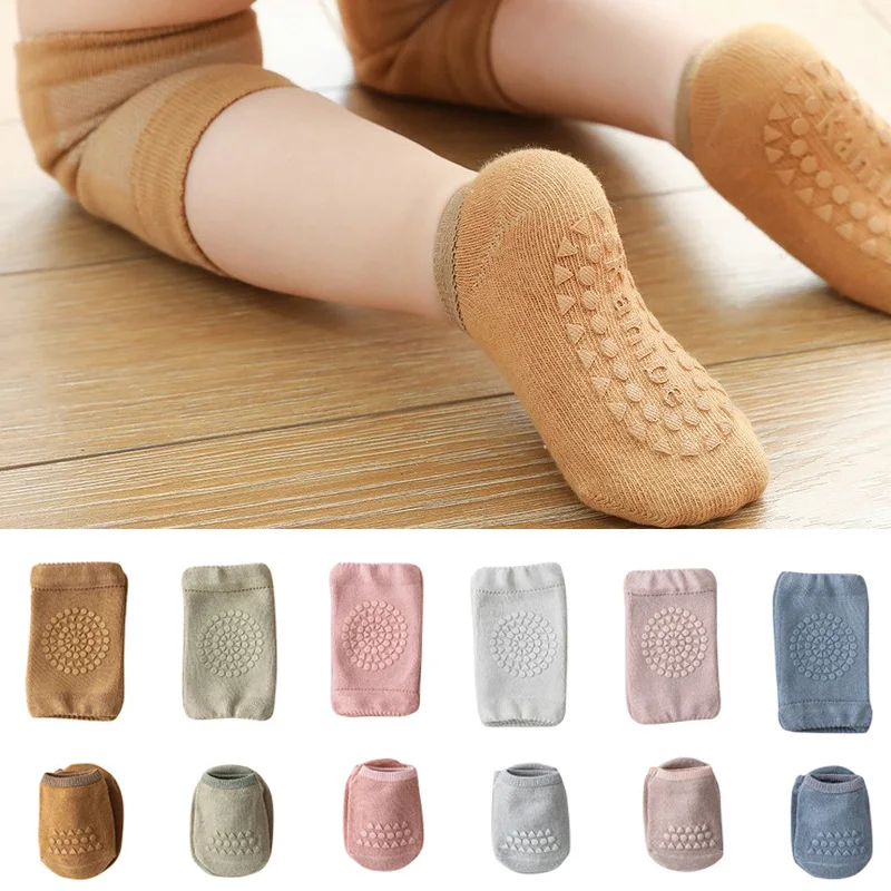 Baby Knee Pad Crawling - Joelheiras do bebê meias conjunto cor